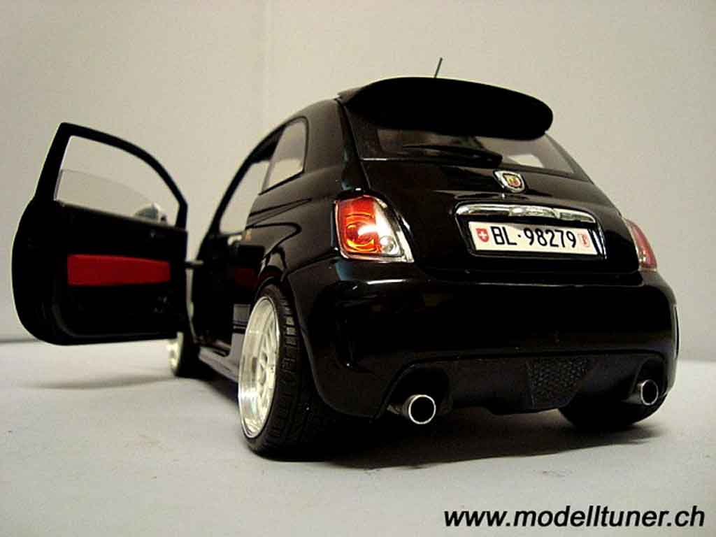 Diecast model cars Fiat 500 Abarth 1/18 Mondo Motors Abarth black 2007 ...